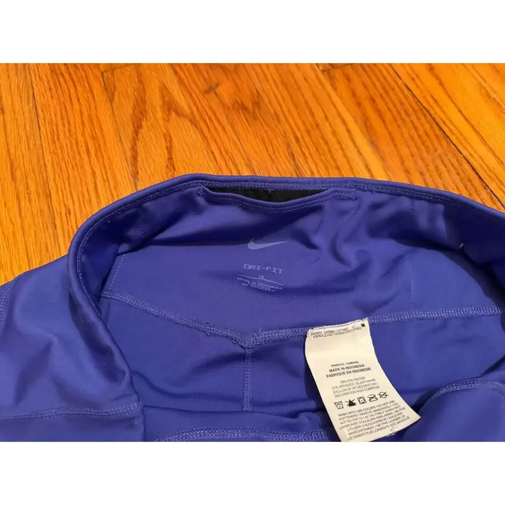 Nike Dri-FIT Women’s 1X Blue Bike Shorts Athletic Training Shorts